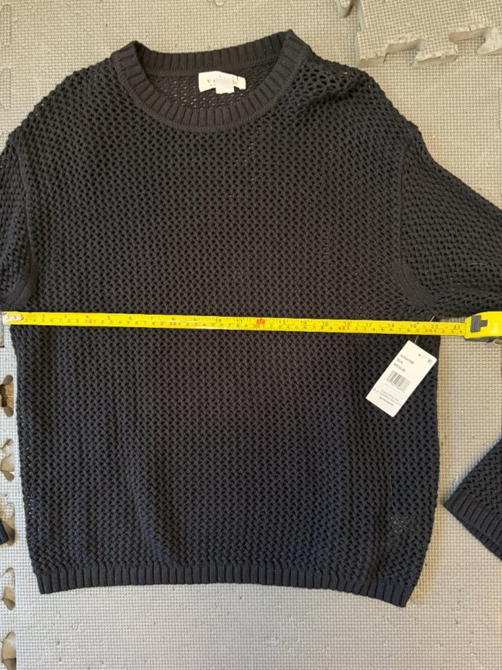 NWT Velvet by Graham & Spencer Kanan Sweater Black Cotton Cashmere- M-MSRP $198 - Picture 13 of 13